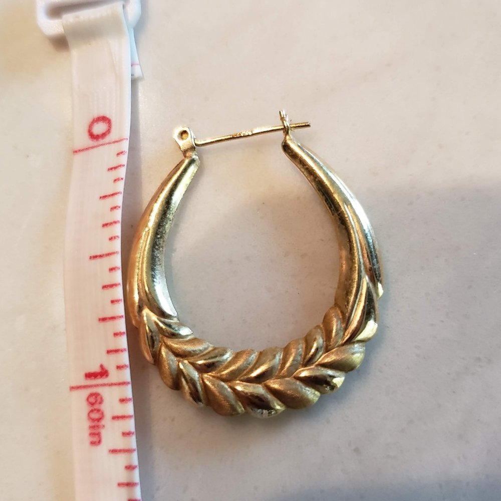 14k Gold Hoop Earrings - 2.2 grams - Picture 3 of 5